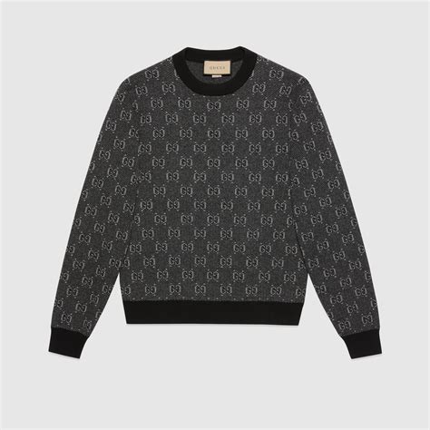 maglione gucci con gatto|Gucci Maglione in jacquard e lana bouclé GG.